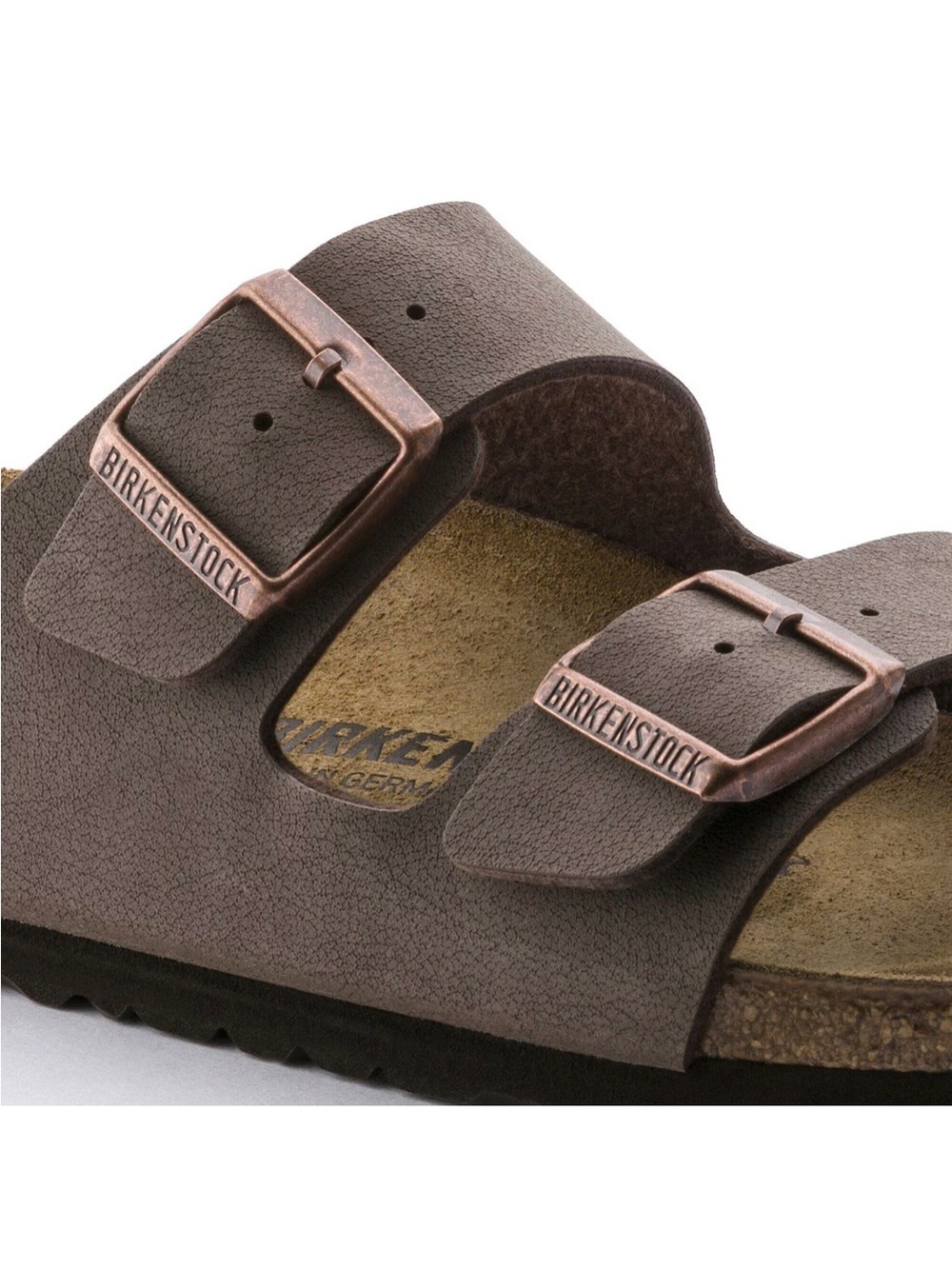 Birkenstock Arizona Two-Strap Sandal in Brown with Copper Buckles - new in box! - Picture 4 of 13